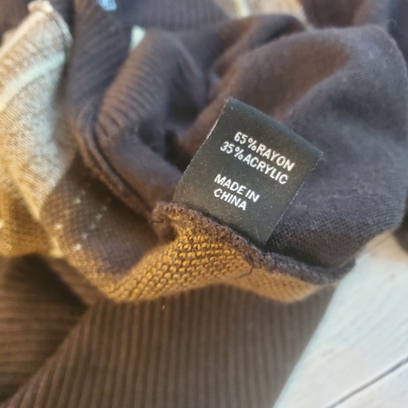 STACEY ADAMS MEN'S VINTAGE SWEATER BROWN/BEIGE QUARTER ZIP FRONT SIZE XXL - Picture 8 of 10